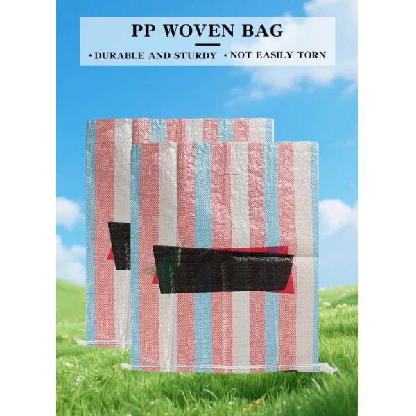 5kg 10kg PP Poly Woven Sacks For Shopping With Colorful Strips