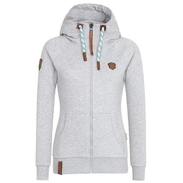 Winter women wear long sleeve zipper up hoodies for women