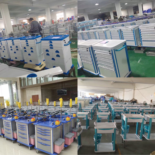 Medical Mobile Adjustable Laptop Computer Cart Emergency Cart Laptop Cart Five Drawers (ALS-WT08)