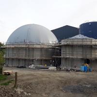 Contenedor de gas de doble membrana de 500 m3 blanco, cúpula de gas para almacenamiento de metano.