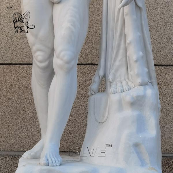 Marble Hercules Sculpture White Stone Naked Male Greek God Heracles Statues Life Size Garden Decoration Spot Goods