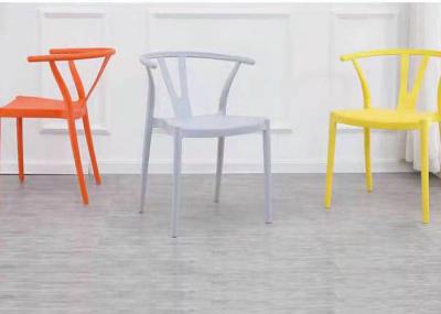 Restaurants Coloured Plastic Dining Chairs Steel Frame