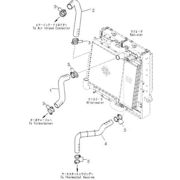 421-03-41171 4210341171 WA480-6 pièces de chargeuse sur pneus KOMATSU du tuyau de radiateur