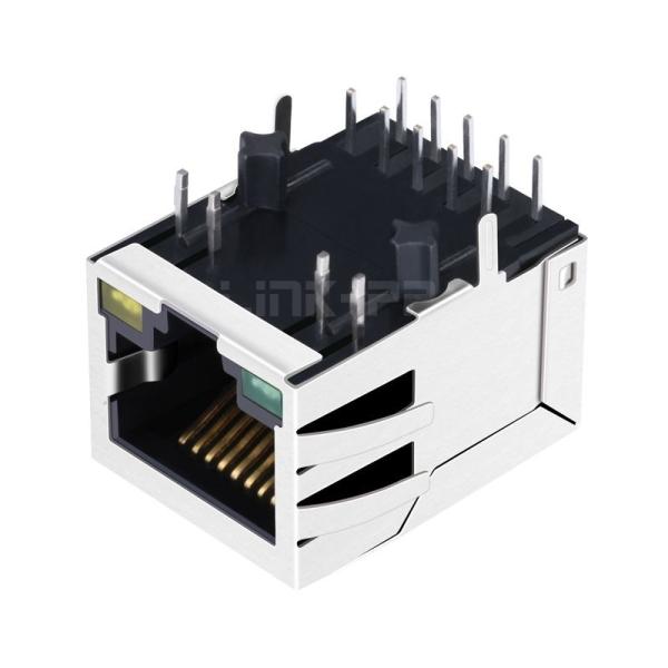 LPJ4514GENL 10/100 Base-T Magnetics RJ45 8P8C Connector For PoE+ Tab Down Green/Yellow LED