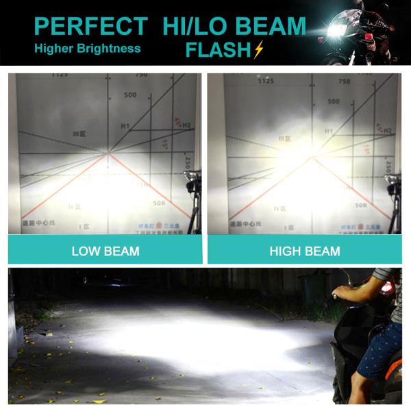 Motorcycle LED Headlight 8000LM H4 AC/DC Bombillo White Side Emitting COB Lamp Bead