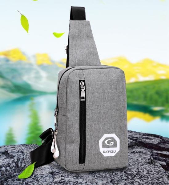 Newest  shoulder bag casual joker diagonal canvas bag men's polyester chest outdoor polyester bag