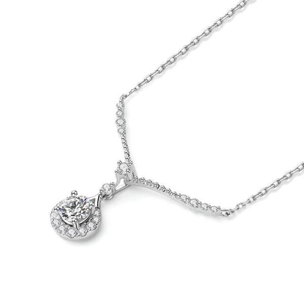 Moda requintada 18k ouro de laboratório cresceu pendente de diamante lindo pendente branco joias de diamante forma redonda pendente