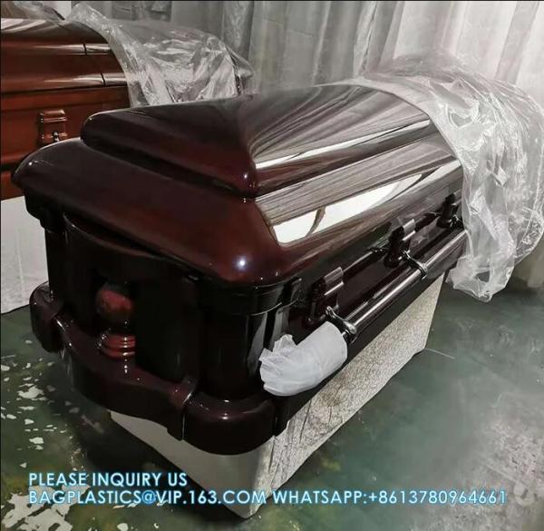 Funeral Adult Cheap Wood Coffins With Best Painting funeral supplies wholesale luxury casket urn cremation coffin