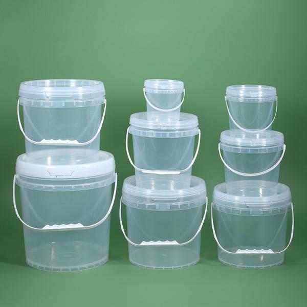 Пищевой класс 10L Круглое пластиковое ведро для воды с ручками и крышкой для печати логотипа