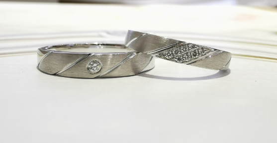 Striped Women13 Men19 Custom Made Diamond Engagement Rings