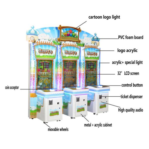 Exciting Indoor Happy Fruits Redemption Game Machine Coin Operated For Kids Low Consumption