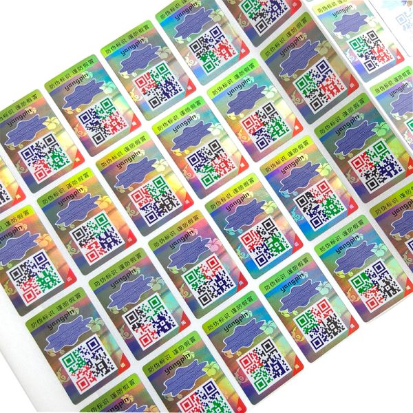 Custom logo High Security Premium Laser Anti-Anti-ounterfeiting Labels Stickers for Cosmetics