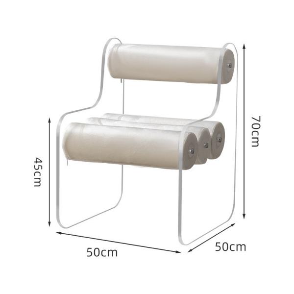 Minimalist Assembled Custom Acrylic Furniture Acrylic Makeup Chair With Cushion
