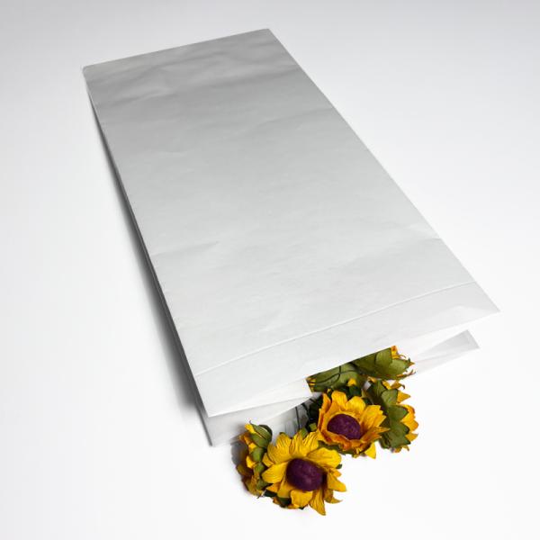 Bolsa de papel artesanal con fondo pellizcado para pan, galletas y panadería. Ideal para manipular productos frescos y perfectos.