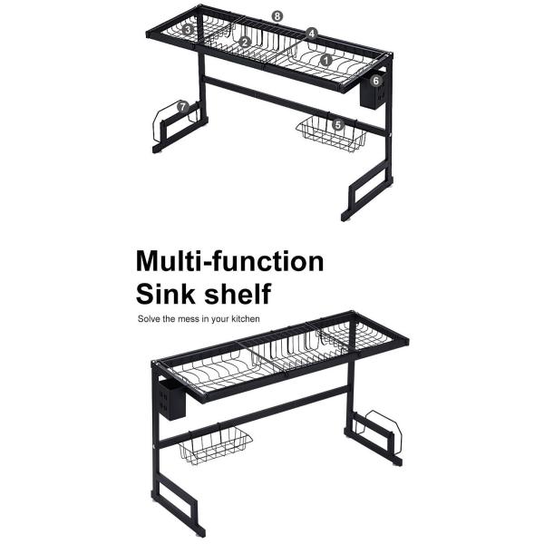 Baking Paint Stainless Steel Over The Sink Drying Rack 650x320x515mm Specification
