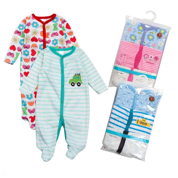 Top quality soft cotton print baby onesie footed romper wholesale