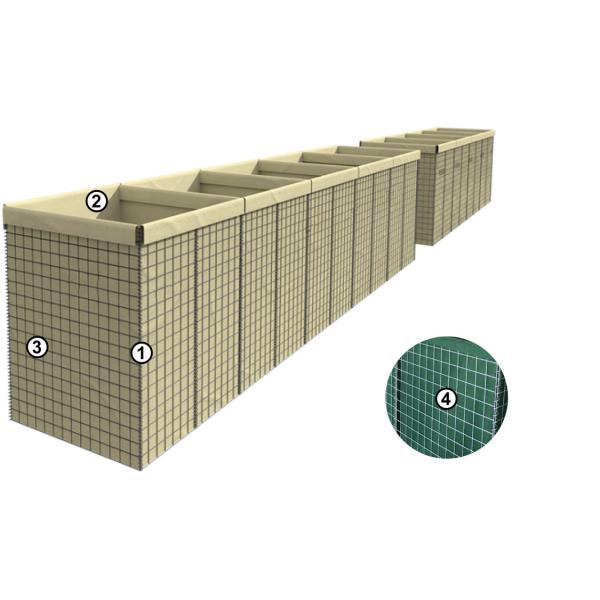 Военный диаметр стены BWG18-BWG22 барьера Hesco городищ