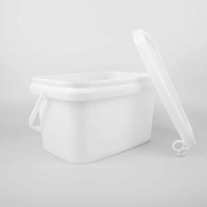 5L PP utilizam ferramentas as cubetas plásticas do quadrado branco da cubeta do