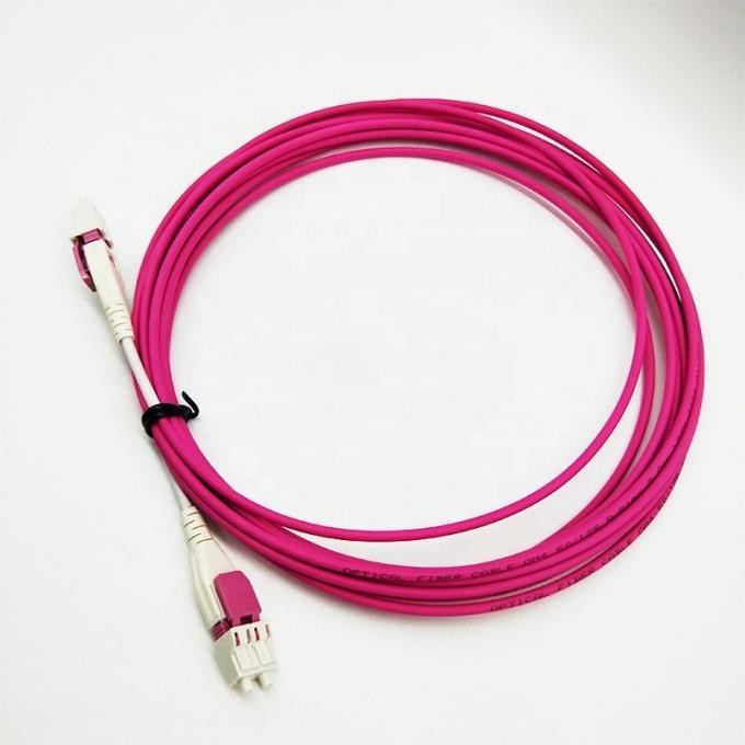 Дуплекс 2.0mm кабеля OM3 OM4 LC/UPC-LC/UPC заплаты оптического волокна LC Uniboot