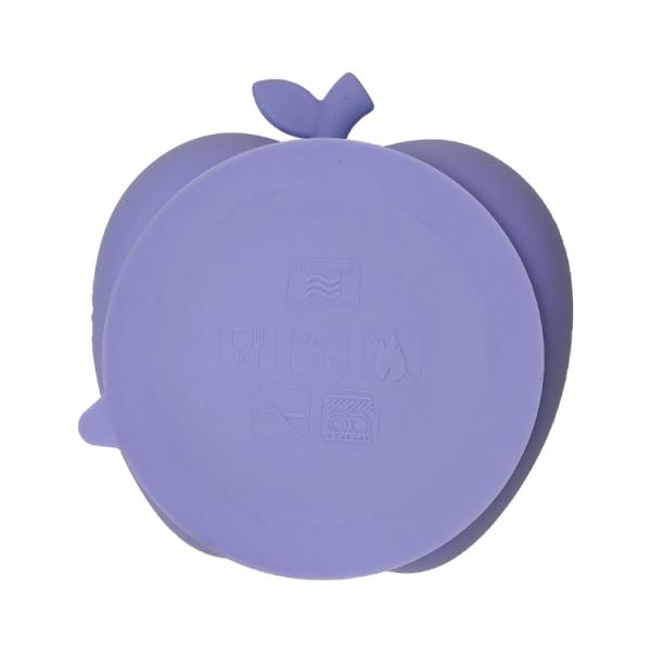 Suction Silicone Baby Tray Apple Shape Food Grade Self Feeding Bowl Eco Friendly