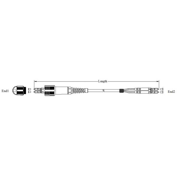 Fiber Optic Outdoor Patchcord with PDLC to LC connector with 2core 2.0mm outdoor fiber cable