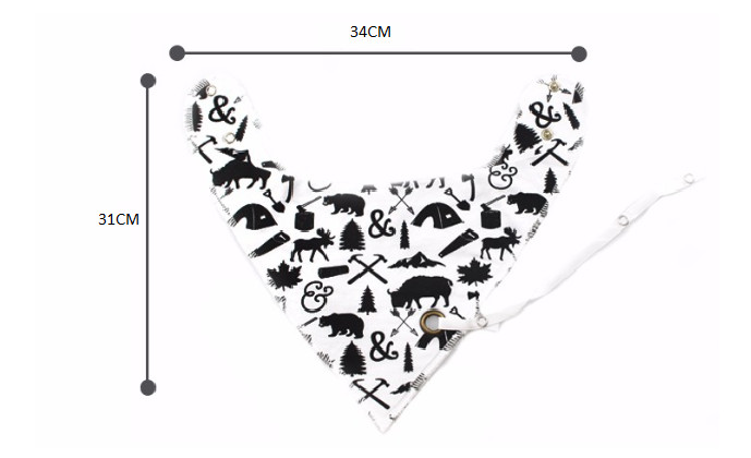 Bibs младенца 100% хлопок Newborn 34x31CM с зажимом Pacifier регулируемым