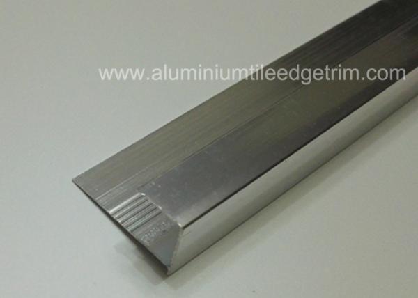 Decorative  Aluminium Tile Edge Trim , Silver Straight Edge Square Metal Tile Trim Profiles 11mm