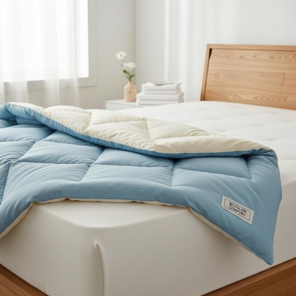 Bicolor Comforter Fiber Quilts Hypoallergenic Soft Breathable Perfect for Hotels Hospitals and Residential Bedding Needs