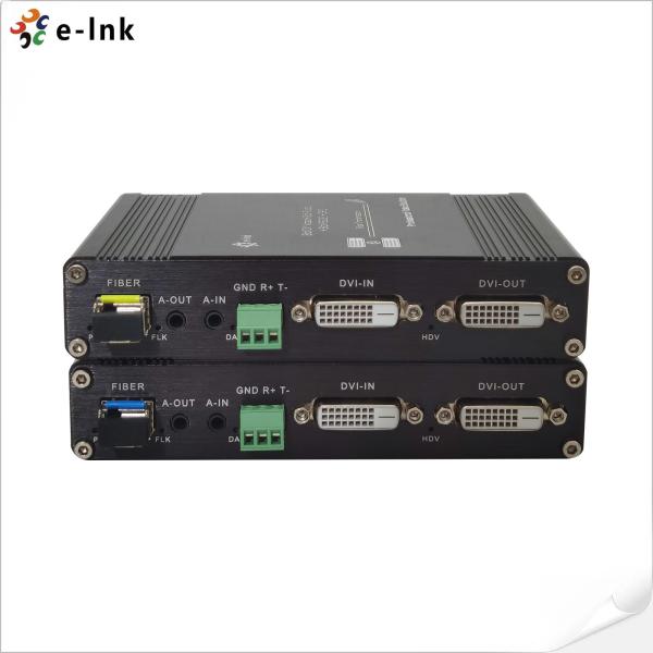 1Ch 1080P Bidi DVI + 1Ch Bidi RS232 + 1Ch Bidi Stereo Audio + GPIO através de Fiber Extender