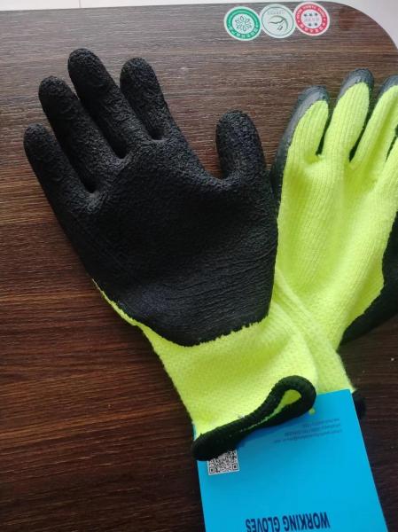 winter  use  good abrasion  resistance Hi  viz  7 gauge acrylic  terry liner  coated with foam finish  safety work gloves