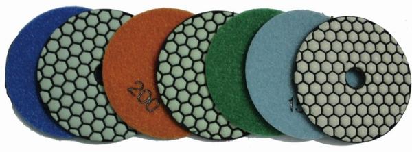 Small Hand Dry Marble Concrete Countertop Polishing Pads  For Orbital Sander 3 Inch