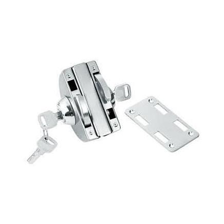 Glass door locks LC-001A, stainless steel 304 plate, finishing satin or mirror
