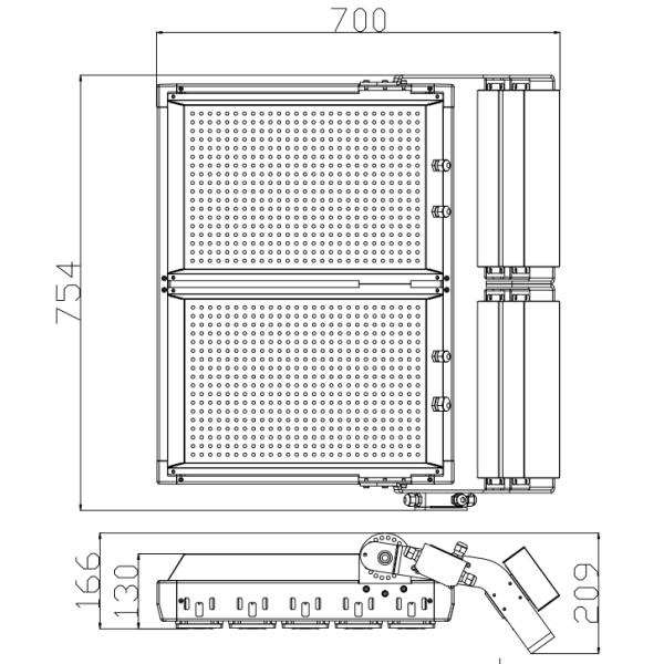1000W LED Sports Light Modular Structure Design 1-10V PWM DALI Zigbee Control