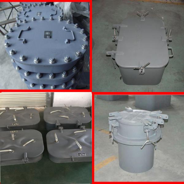 Quick Action Oil Tight Hatch Cover , Deck Hatch Covers 500x500x100mm Clear Size