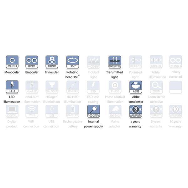 Student Optical Compound Microscope A11.1535 With LED Light Source , WF10X/18mm Eyepiece