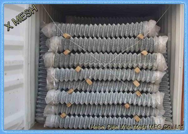 9 Gauge Galvanized / Chain Link Fence Fabric Wire Mesh Fencing SGS Listed