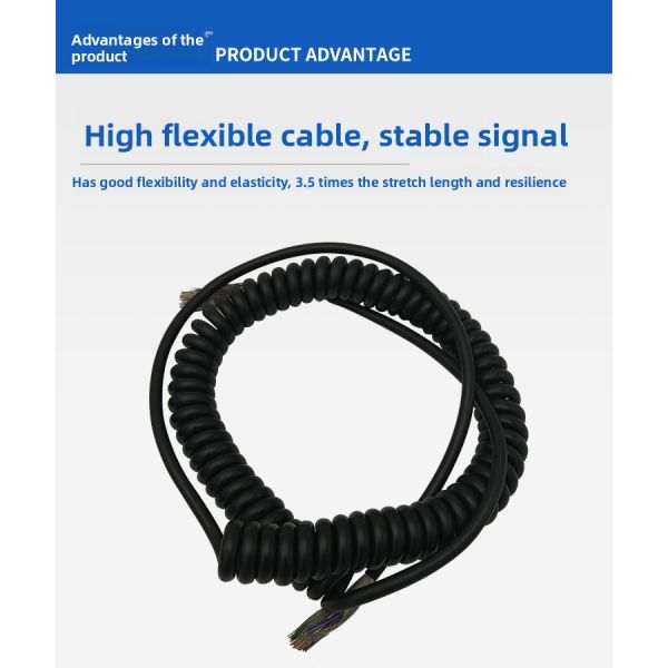Electronic Handwheel Special Line Spring Wire Slingshot Spiral Wire CNC Machine Tool Cable 16 Core 19 Core 25 Core for MPG