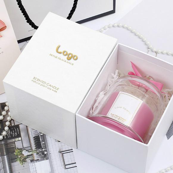 10*10*12cm Luxury Custom Scented 30cl Candle Box Tube Packaging With Gold Foil Print Logo