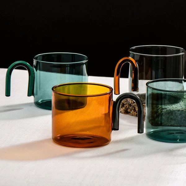 Classic Design 350ML Single Wall Glass Mug High Borosilicate Glass Cup With Handle