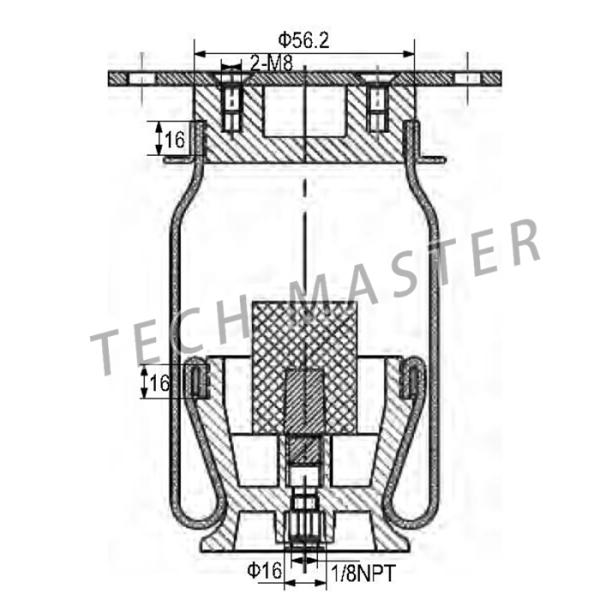 La amortiguación de aire con resorte de la cabina portátil, primavera de goma del aire grita 1S3052 para el airbag