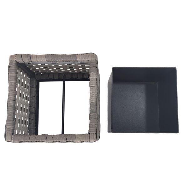 Latest Popular Garden Planter Metal Frame Weather Resistance PE Rattan Flowerpot Plant Pot