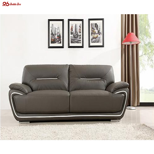 Apartment Size Overstuffed Cowhide Leather Sofa Furniture Anti Deformation