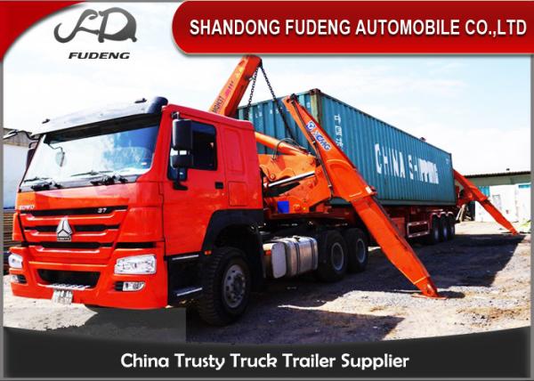 40 Foot Side Loader Truck Trailer ,  Self Lift Trailer Separate Diesel Engine Available