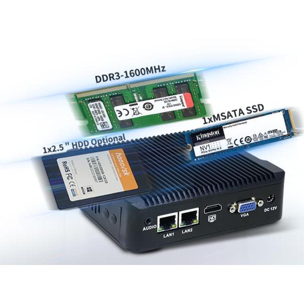 Нано-N5 Плюс Промышленный Мини ПК Квад-Ядерный J3710 1XMSATA 2.5 HDD 2XUSB3.0