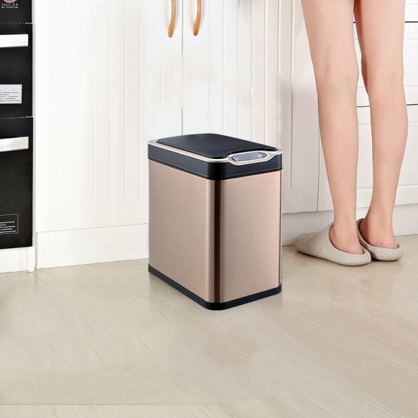 3.4 gal Garbage Slim Townew T3 Slim Stainless Steel Trash Can with Smart Sensor
