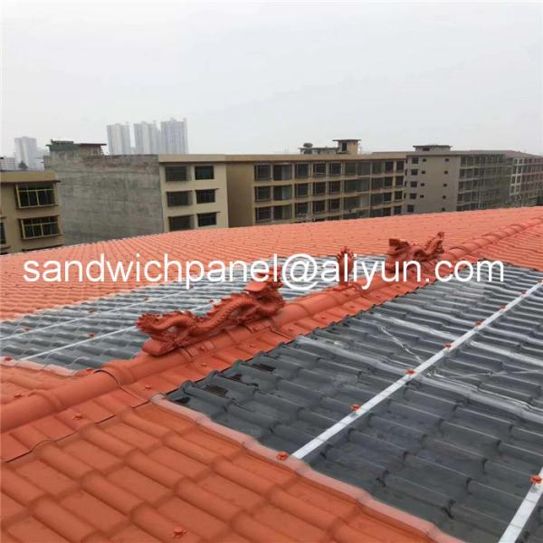 960mm orange color luxury ASA glazed roof tile with 2.8mm for residential area