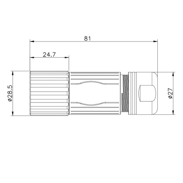 PA66 M23 гофрируют соединитель контакта IP67 мужской женский водоустойчивый