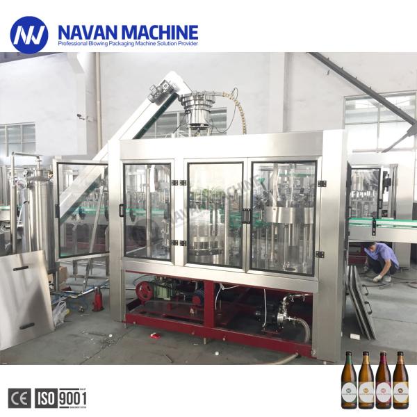 18 Heads Air Containing Aluminum Cap Beer Rinsing Filling Capping 3 In 1 Machine