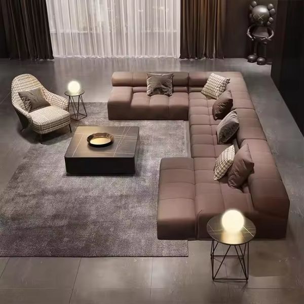 Customizable L Shape Corner Living Room Furniture Modern Style Customized Color Leather Sectional Sofa Set Youpin