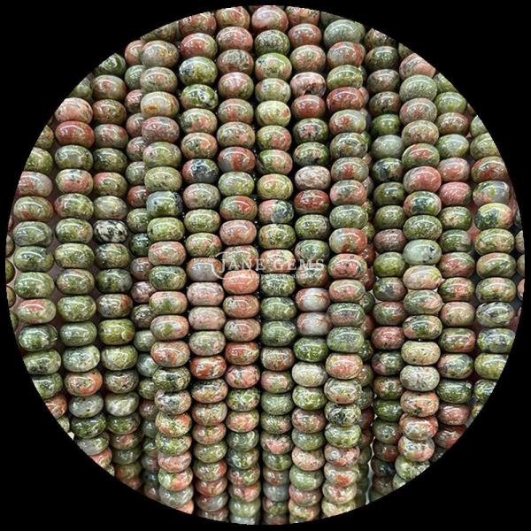 Lucky Jade Lava Stone Gem Bead Natural Crystal Abacus Shape Stone Loose Bead Strands For Bracelets